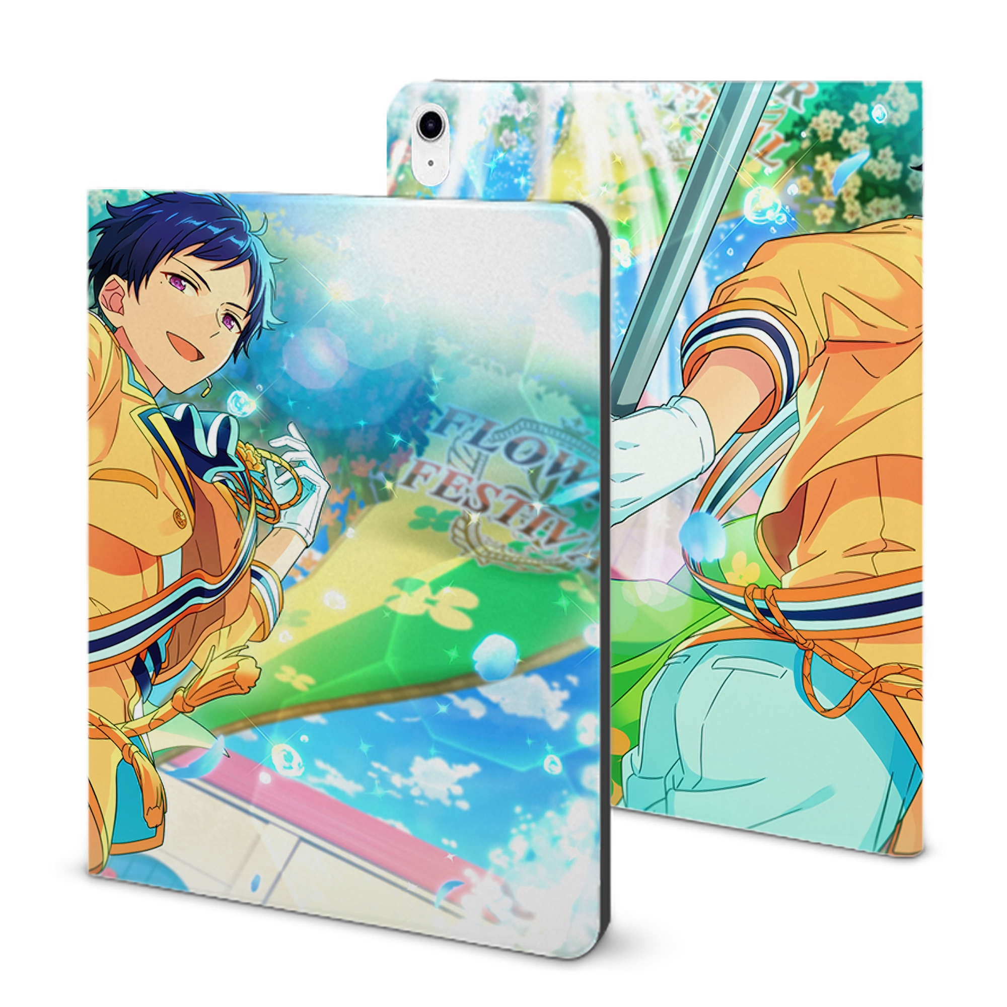 （画像用） あんさんぶるスターズ! Ensemble Stars IPad ケース ブック型 PUレザー TPU 耐衝撃 軽量 薄型 ペン収納なし 全面保護 IPad 各モデル対応